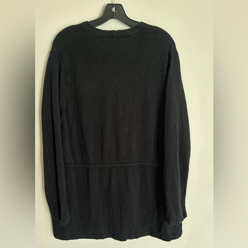 J. Jill Linen Rayon Knit Washed Black 3 Button Cardigan Relaxed Minimalist Sz XL - Picture 12 of 16